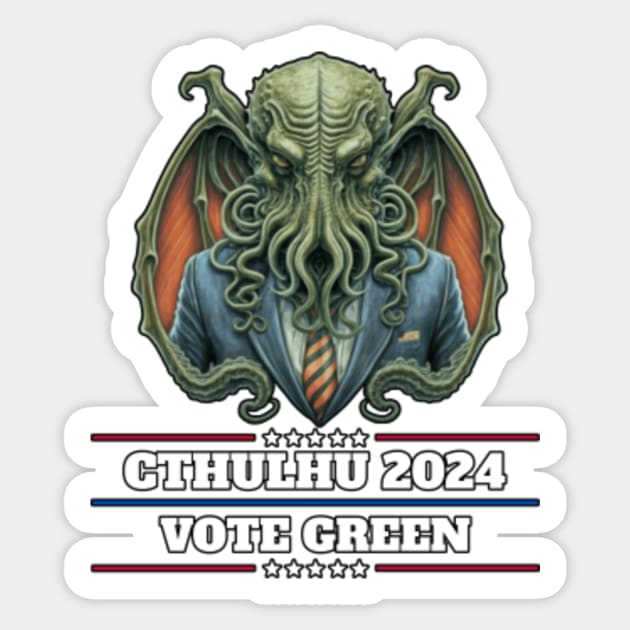 Cthulhu For President USA 2024 Election Vote Green Cthulhu